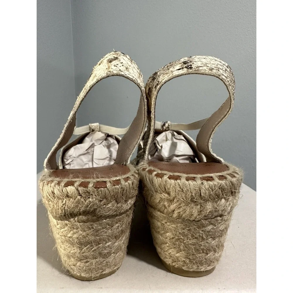 ANDRE ASSOUS Snakeskin Print Espadrilles Wedge Sandals Womens Size 7 New